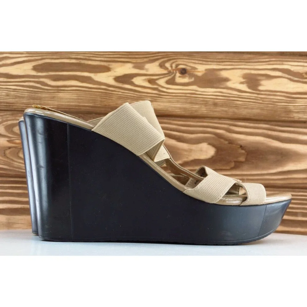 CHARLES DAVID Size 8 M Beige Slide Synthetic Women Sandal Shoes‎